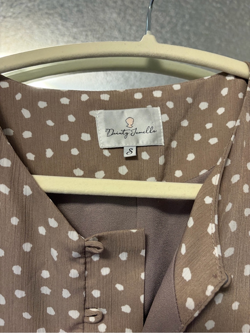 Dainty Jewells Taupe Polka Dot Midi Dress - Picture 3 of 3